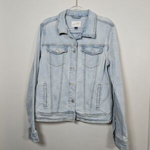 Universal Thread Light Blue Wash Denim Jean Jacket Cotton Womans Size Medium